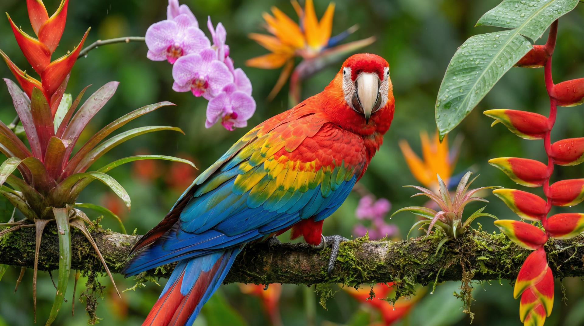 户外露出鹦鹉视频